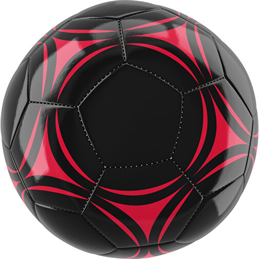 Fußball Gold 32-Panel-Promotionball - Individuell Bedruckt , schwarz / ampelrot, PU/PVC, 3-lagig, , Bild 1