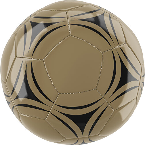 Fußball Gold 32-Panel-Promotionball - Individuell Bedruckt , gold / schwarz, PU/PVC, 3-lagig, , Bild 1