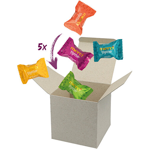 Color Box Merci Together - Graskarton , Storck, grau, Pappe, 5,50cm x 5,50cm x 5,50cm (Länge x Höhe x Breite), Bild 1