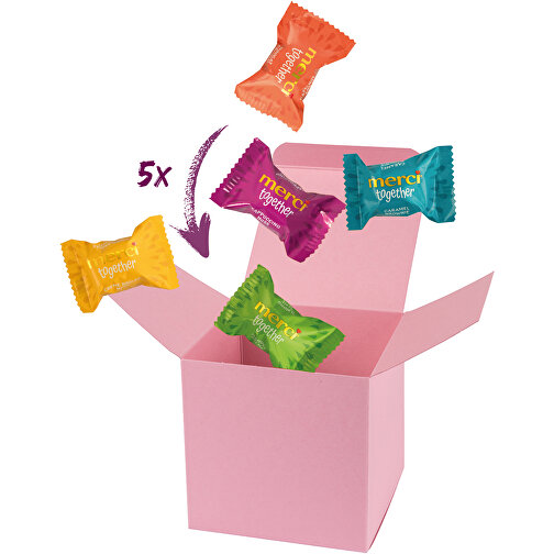Color Box Merci Together - Rosa , Storck, rosa, Pappe, 5,50cm x 5,50cm x 5,50cm (Länge x Höhe x Breite), Bild 1