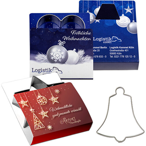 Backförmchen Single-Pack - Weihnachten - Glocke 4/0-c , individuell, Papier, Edelstahl, 7,50cm x 1,50cm x 6,00cm (Länge x Höhe x Breite), Bild 1