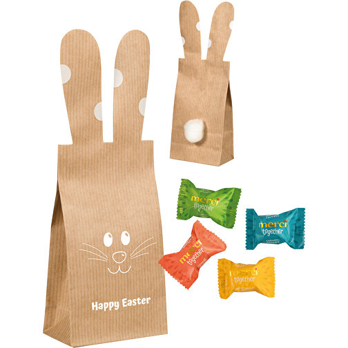 Bunny Bag Merci Together , Storck, beige, Papier, 4,00cm x 20,00cm x 7,00cm (Länge x Höhe x Breite), Bild 1