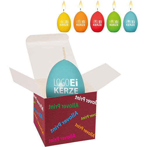 ColorBox LogoEi Kerze - Druck All-Over , mehrfarbig, Pappe, 5,50cm x 5,50cm x 5,50cm (Länge x Höhe x Breite), Bild 1