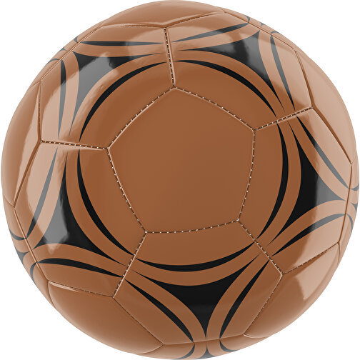 Fußball Gold 32-Panel-Promotionball - Individuell Bedruckt , braun / schwarz, PU/PVC, 3-lagig, , Bild 1