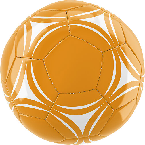 Fußball Gold 32-Panel-Promotionball - Individuell Bedruckt , kürbisorange / weiß, PU/PVC, 3-lagig, , Bild 1