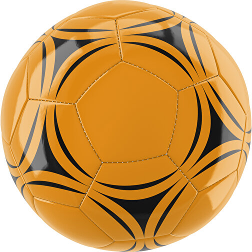 Fußball Gold 32-Panel-Promotionball - Individuell Bedruckt , kürbisorange / schwarz, PU/PVC, 3-lagig, , Bild 1