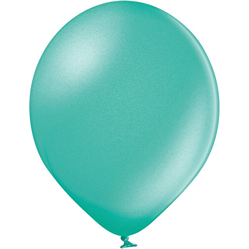 4C-Metallicballons Mit TopQualityPrint , türkisgrün, Naturkautschuk, , Bild 1