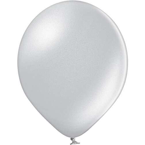 4C-Metallicballons Mit TopQualityPrint , silber, Naturkautschuk, , Bild 1