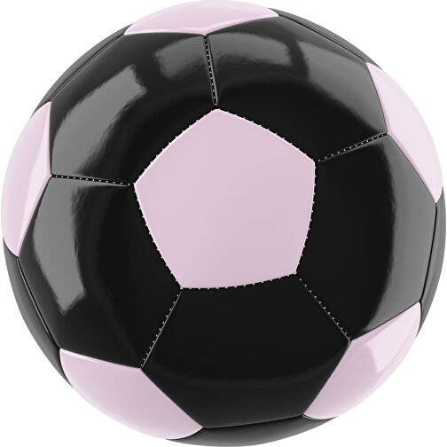Fußball Gold 32-Panel-Promotionball - Individuell Bedruckt , schwarz / zartrosa, PU/PVC, 3-lagig, , Bild 1