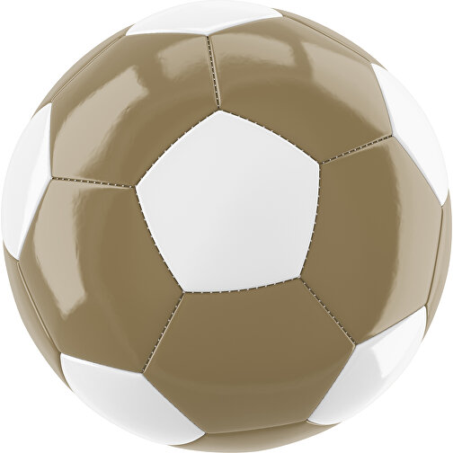 Fußball Gold 32-Panel-Promotionball - Individuell Bedruckt , gold / weiß, PU/PVC, 3-lagig, , Bild 1