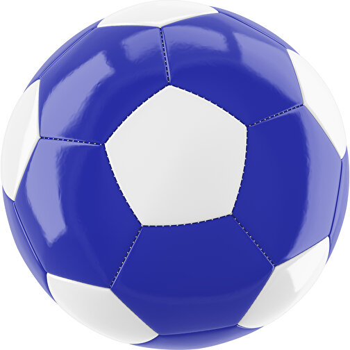 Fußball Gold 32-Panel-Promotionball - Individuell Bedruckt , blau / weiß, PU/PVC, 3-lagig, , Bild 1