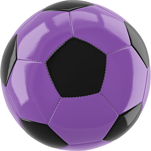Fußball Gold 32-Panel-Promotionball - Individuell Bedruckt , lavendellila / schwarz, PU/PVC, 3-lagig, , Bild 1