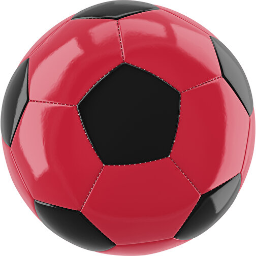 Fußball Gold 32-Panel-Promotionball - Individuell Bedruckt , dunkelrot / schwarz, PU/PVC, 3-lagig, , Bild 1
