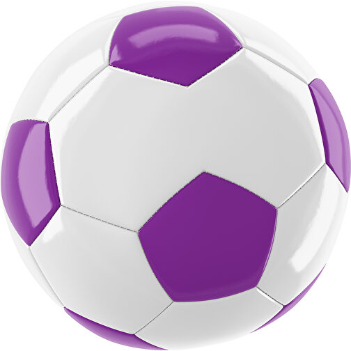 Fußball Gold 30-Panel-Promotionball - Individuell Bedruckt , weiß / dunkelmagenta, PU/PVC, 3-lagig, , Bild 1