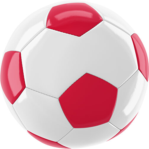 Fußball Gold 30-Panel-Promotionball - Individuell Bedruckt , weiß / ampelrot, PU/PVC, 3-lagig, , Bild 1