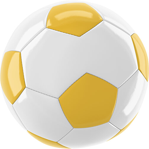 Fußball Gold 30-Panel-Promotionball - Individuell Bedruckt , weiß / goldgelb, PU/PVC, 3-lagig, , Bild 1