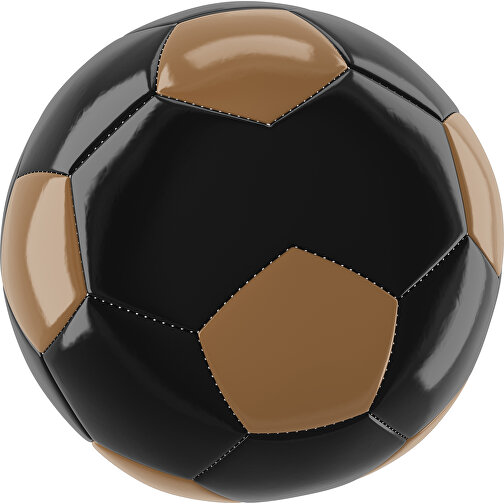 Fußball Gold 30-Panel-Promotionball - Individuell Bedruckt , schwarz / erdbraun, PU/PVC, 3-lagig, , Bild 1