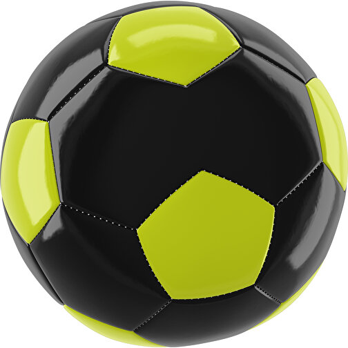 Fußball Gold 30-Panel-Promotionball - Individuell Bedruckt , schwarz / hellgrün, PU/PVC, 3-lagig, , Bild 1