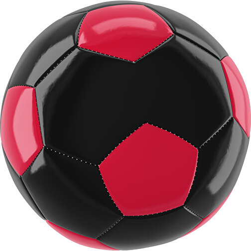 Fußball Gold 30-Panel-Promotionball - Individuell Bedruckt , schwarz / ampelrot, PU/PVC, 3-lagig, , Bild 1