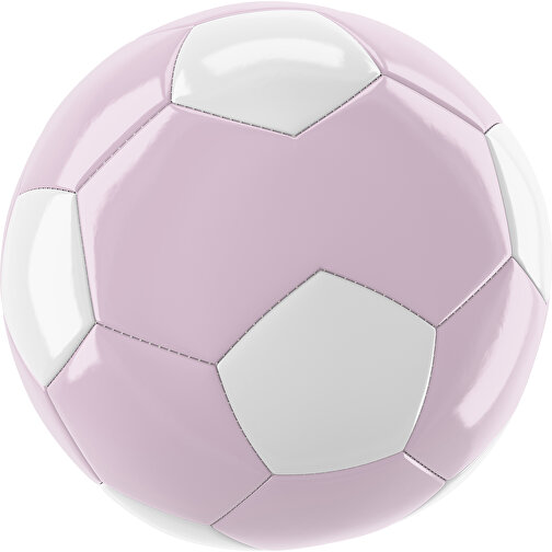 Fußball Gold 30-Panel-Promotionball - Individuell Bedruckt , zartrosa / weiß, PU/PVC, 3-lagig, , Bild 1