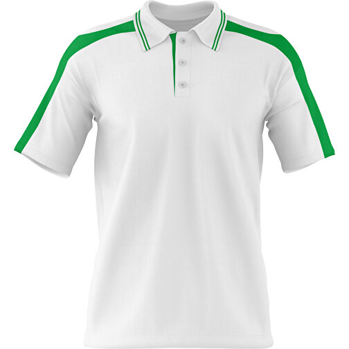 Poloshirt Individuell Gestaltbar , weiß / grün, 200gsm Poly / Cotton Pique, XS, 60,00cm x 40,00cm (Höhe x Breite), Bild 1