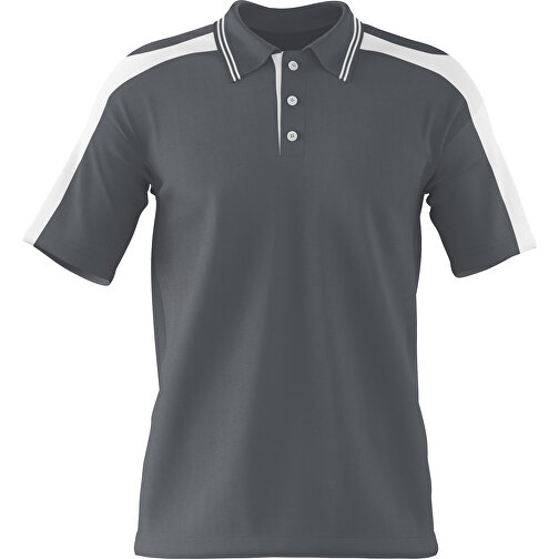 Poloshirt Individuell Gestaltbar , dunkelgrau / weiß, 200gsm Poly / Cotton Pique, XS, 60,00cm x 40,00cm (Höhe x Breite), Bild 1