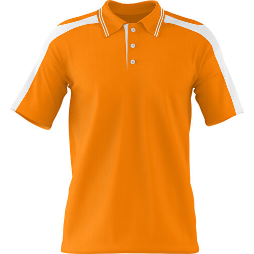 Poloshirt Individuell Gestaltbar , gelborange / weiß, 200gsm Poly / Cotton Pique, XS, 60,00cm x 40,00cm (Höhe x Breite), Bild 1