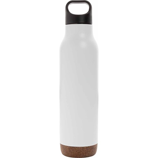 Auslaufsichere Vakuum-Flasche Mit Kork, Weiss , weiss, Edelstahl, 29,00cm (Höhe), Bild 2