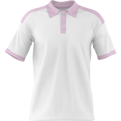 Poloshirt Individuell Gestaltbar , weiß / zartrosa, 200gsm Poly / Cotton Pique, XS, 60,00cm x 40,00cm (Höhe x Breite), Bild 1
