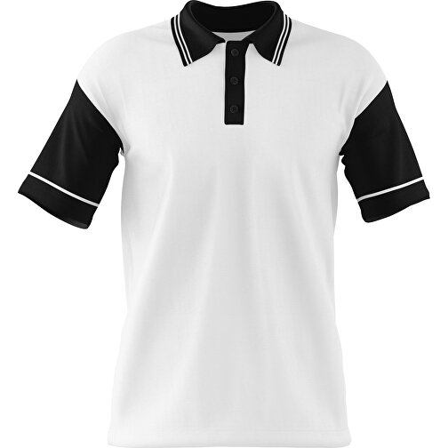 Poloshirt Individuell Gestaltbar , weiß / schwarz, 200gsm Poly / Cotton Pique, XS, 60,00cm x 40,00cm (Höhe x Breite), Bild 1