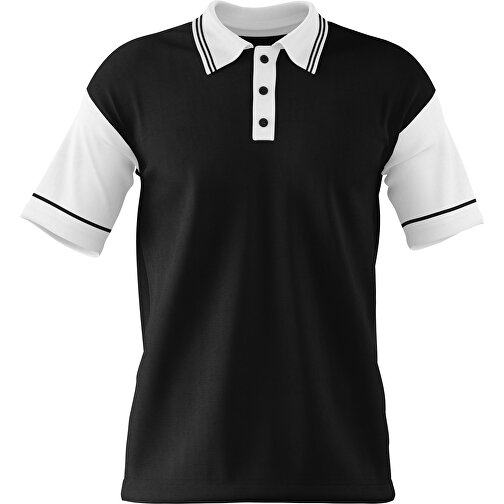 Poloshirt Individuell Gestaltbar , schwarz / weiß, 200gsm Poly / Cotton Pique, XS, 60,00cm x 40,00cm (Höhe x Breite), Bild 1