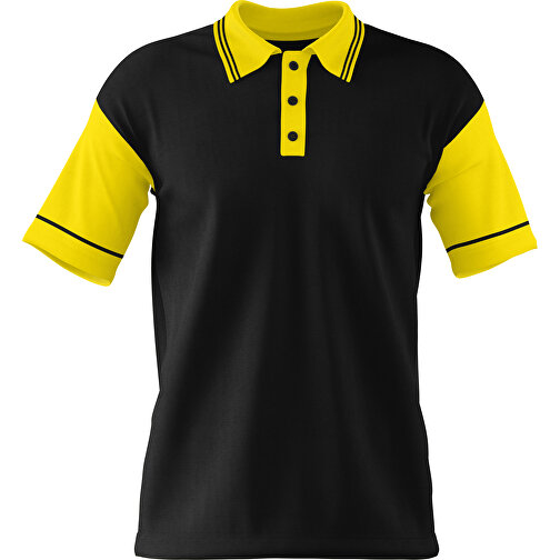 Poloshirt Individuell Gestaltbar , schwarz / gelb, 200gsm Poly / Cotton Pique, XL, 76,00cm x 59,00cm (Höhe x Breite), Bild 1