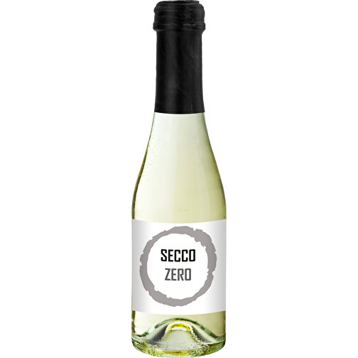 Secco ZERO - Schäumendes Getränk Aus Alkoholfreiem Wein - Flasche Klar , schwarz, Glas, 5,50cm x 20,00cm x 5,50cm (Länge x Höhe x Breite), Bild 1