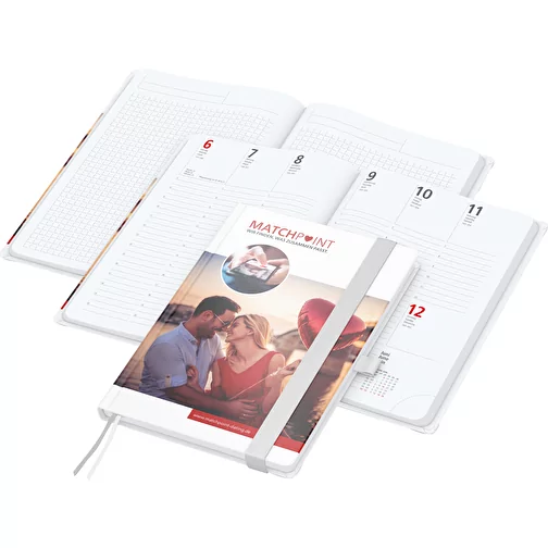 Calendrier livre Match-Hybrid White bestseller A5, Cover-Star gloss, blanc, Image 1