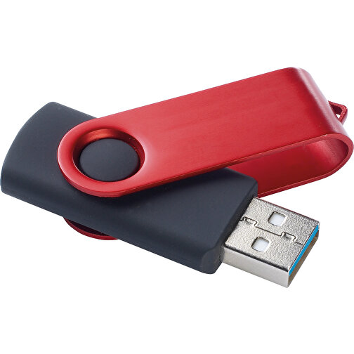 USB 3.0  Schwarzer Memorystick , rot MB , 8 GB , ABS, Aluminum MB , 10 - 30 MB/s MB , 5,60cm x 1,00cm x 2,00cm (Länge x Höhe x Breite), Bild 2