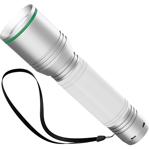 Taschenlampe REEVES MyFLASH 700 , Reeves, silber / weiss / grün, Aluminium, Silikon, 130,00cm x 29,00cm x 38,00cm (Länge x Höhe x Breite), Bild 1