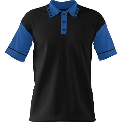 Poloshirt Individuell Gestaltbar , schwarz / dunkelblau, 200gsm Poly / Cotton Pique, 3XL, 81,00cm x 66,00cm (Höhe x Breite), Bild 1
