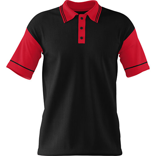 Poloshirt Individuell Gestaltbar , schwarz / dunkelrot, 200gsm Poly / Cotton Pique, 3XL, 81,00cm x 66,00cm (Höhe x Breite), Bild 1