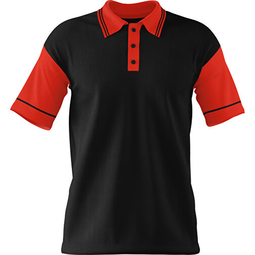 Poloshirt Individuell Gestaltbar , schwarz / rot, 200gsm Poly / Cotton Pique, 2XL, 79,00cm x 63,00cm (Höhe x Breite), Bild 1