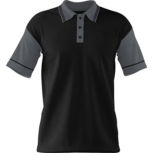 Poloshirt Individuell Gestaltbar , schwarz / dunkelgrau, 200gsm Poly / Cotton Pique, 2XL, 79,00cm x 63,00cm (Höhe x Breite), Bild 1