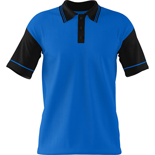 Poloshirt Individuell Gestaltbar , kobaltblau / schwarz, 200gsm Poly / Cotton Pique, XS, 60,00cm x 40,00cm (Höhe x Breite), Bild 1