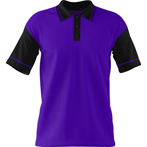 Poloshirt Individuell Gestaltbar , violet / schwarz, 200gsm Poly / Cotton Pique, S, 65,00cm x 45,00cm (Höhe x Breite), Bild 1