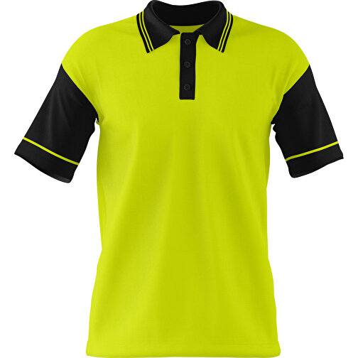 Poloshirt Individuell Gestaltbar , hellgrün / schwarz, 200gsm Poly / Cotton Pique, M, 70,00cm x 49,00cm (Höhe x Breite), Bild 1