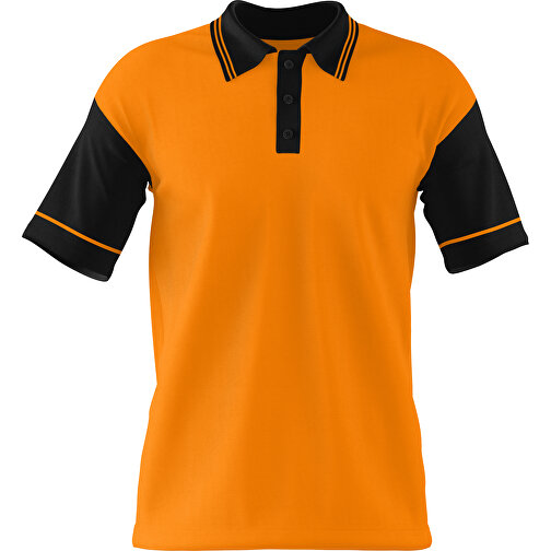 Poloshirt Individuell Gestaltbar , gelborange / schwarz, 200gsm Poly / Cotton Pique, M, 70,00cm x 49,00cm (Höhe x Breite), Bild 1