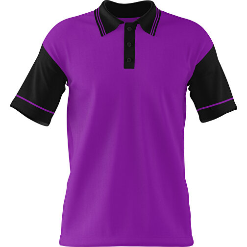 Poloshirt Individuell Gestaltbar , dunkelmagenta / schwarz, 200gsm Poly / Cotton Pique, L, 73,50cm x 54,00cm (Höhe x Breite), Bild 1