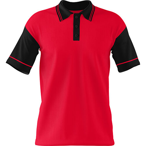 Poloshirt Individuell Gestaltbar , ampelrot / schwarz, 200gsm Poly / Cotton Pique, 3XL, 81,00cm x 66,00cm (Höhe x Breite), Bild 1