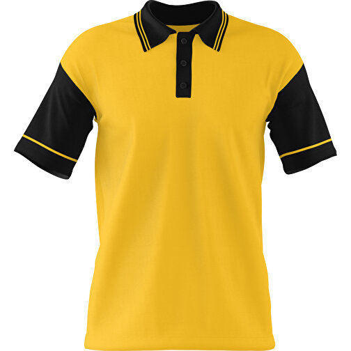 Poloshirt Individuell Gestaltbar , sonnengelb / schwarz, 200gsm Poly / Cotton Pique, 3XL, 81,00cm x 66,00cm (Höhe x Breite), Bild 1