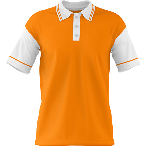 Poloshirt Individuell Gestaltbar , gelborange / weiß, 200gsm Poly / Cotton Pique, XL, 76,00cm x 59,00cm (Höhe x Breite), Bild 1