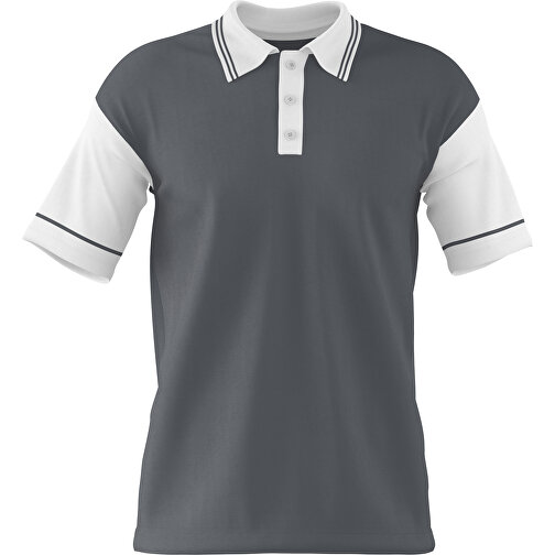 Poloshirt Individuell Gestaltbar , dunkelgrau / weiss, 200gsm Poly / Cotton Pique, S, 65,00cm x 45,00cm (Höhe x Breite), Bild 1