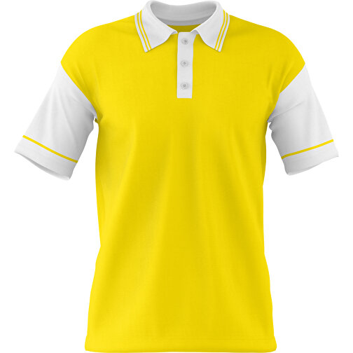 Poloshirt Individuell Gestaltbar , gelb / weiß, 200gsm Poly / Cotton Pique, S, 65,00cm x 45,00cm (Höhe x Breite), Bild 1